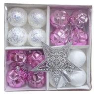 Ёлочное украшение Шары+Звезда (6см/16шт) 24см*24см Арт-№124132