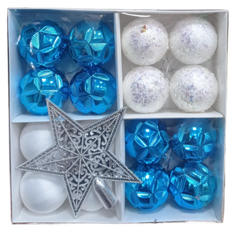 Ёлочное украшение Шары+Звезда (6см/16шт) 24см*24см Арт-№124132