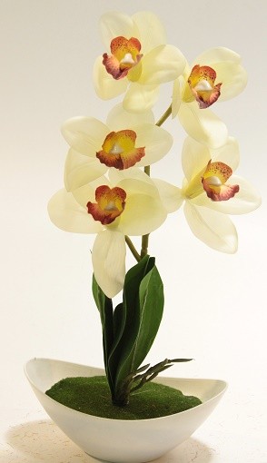 Орхидея в горшке Цимбидиум Искусственная 55см Арт-11192/331-442-F
