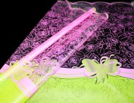 Пленка прозрачная с рисунком Анабель Салатово-Малиновая 70см/200гр