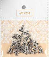 Пайетки Череп с костями 1,3*0,8см 4768266 20штЦена за штуку