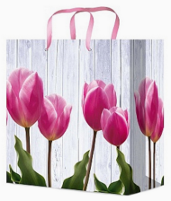 Сумочка пакет картон 180*230*80мм Нежные тюльпаны Арт-9037