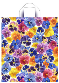 Сумочка пакет п/э петлевидная ручка 380*420мм Цветочки Арт-30082021