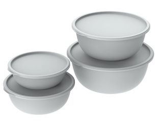 Набор мисок Шарм №-4 Серые 4шт (1,3лит/2,3лит/3,7лит/5,6лит)