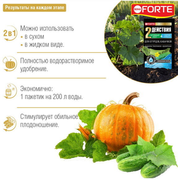 Удобрение Бона Форте Огурцов Кабачков 100гр (1уп/10шт) Удобрение Бона Форте Огурцов Кабачков 100гр (1уп/10шт)
