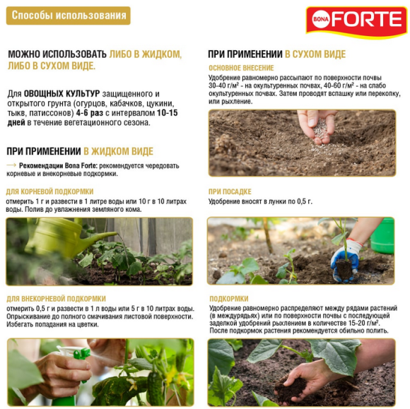 Удобрение Бона Форте Огурцов Кабачков 100гр (1уп/10шт)