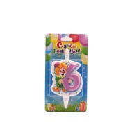 Свеча Цифра 6 Клоун 2986