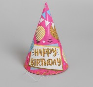 Колпак бумажный С Днем рождения Шары и Гирлянды 6шт Арт-2302949