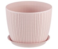 Горшок Вязание 155мм 1,9лит Чайная роза с поддоном М-3120 (М-пл)