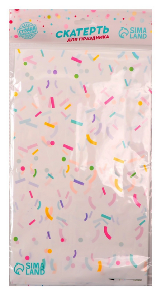 Скатерть одноразовая Конфетти 137*180см Арт-9231276