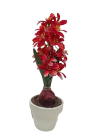 Гиацинт в горшке Красный Искусственый Арт-11194