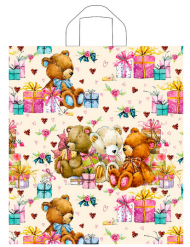 Сумочка пакет п/э 370*420мм Мишка с подарками Арт-133342