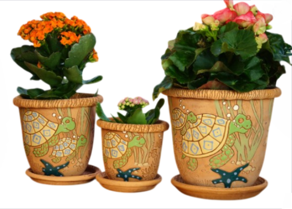 Кашпо Черепаха №-3 ЗОЛОТОЕ (D-21см)