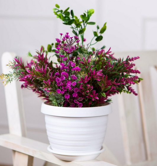 Горшок Толедо 4,5лит D-24см Белый с поддоном