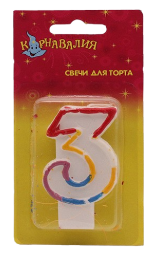 Свеча Цифра 3 Радуга 832087