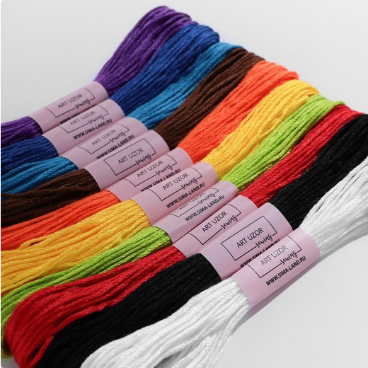 Набор ниток Мулине МИКС 10шт (8+/-1м) Цена за Набор!