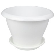 Горшок Гамма 2,9лит D-22см Белый с поддоном