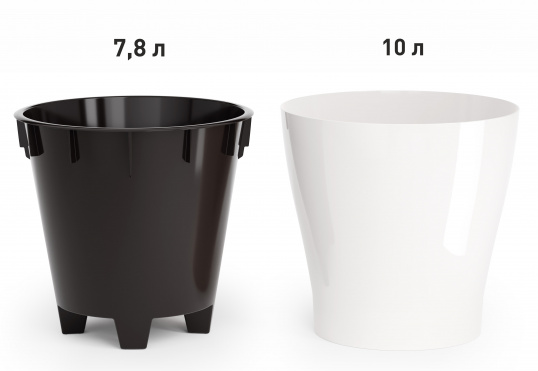 Горшок Лея 10лит Белый (с дренажной системой) Горшок Лея 10лит Белый (с дренажной системой)