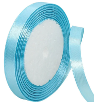 Лента Атласная 10мм*25ярд Голубая