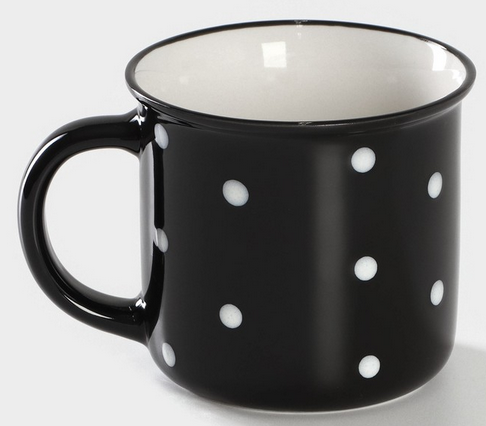 Кружка фарфоровая Божья коровка Чёрная Арт-6342479 370мл