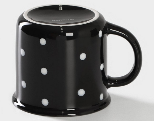 Кружка фарфоровая Божья коровка Чёрная Арт-6342479 370мл