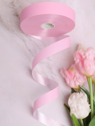 Лента Простая Матовая 2см*100ярд Розовая