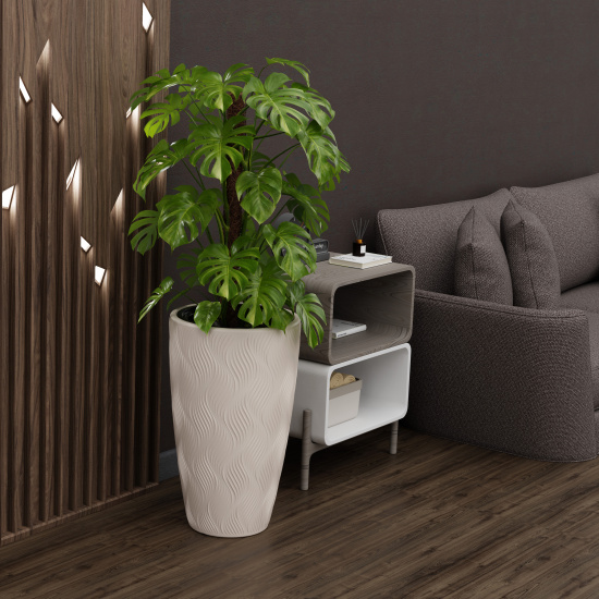 Горшок Флэйм 61лит Светло-Бежевый (со вставкой 13лит) М-8888(D-29см)