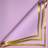 Пленка Листами Матовая Рамка Золото-Нежная Сирень 58/58см (1уп/20шт) Цена за 1ЛИСТ