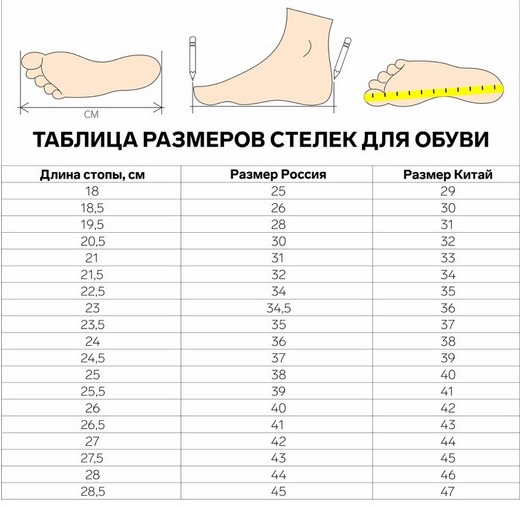 Стельки универсальные р-р.27-45 Утеплённые Арт-9412142