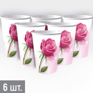 Стакан бумажный Нежность 250мл*6шт Арт-30001555