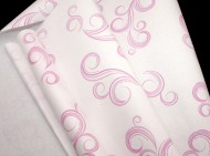 Бумага крафт Европа завитки розовый на белом 70см*8,5м