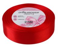 Лента Атласная 25мм*25ярд Красная