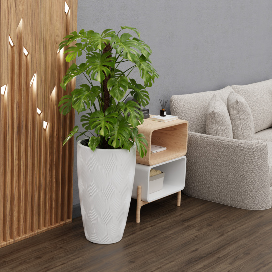 Горшок Флэйм 61лит Белый (со вставкой 13лит) М-8885 (D-29см)