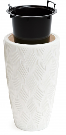 Горшок Флэйм 61лит Белый (со вставкой 13лит) М-8885 (D-29см)