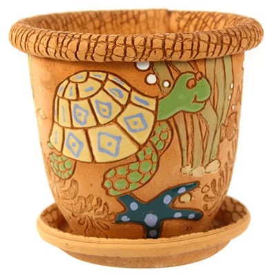 Кашпо Черепаха №1 ЗОЛОТОЕ (D-12см)