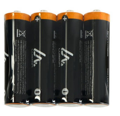 Батарейка пальчиковая LuazON Heavy Duty АА алкалиновая R-06 (1уп/4шт) Цена за 1шт