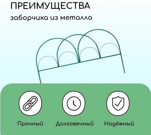 Заборчик металлический Парашют 4,25м (5секций) высота 50см Заборчик металлический Парашют 4,25м (5секций) высота 50см