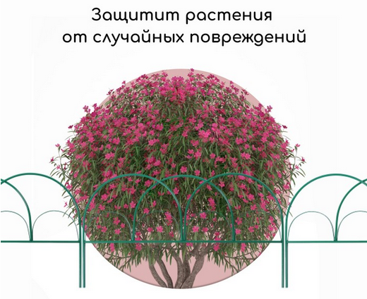 Заборчик металлический Парашют 4,25м (5секций) высота 50см Заборчик металлический Парашют 4,25м (5секций) высота 50см