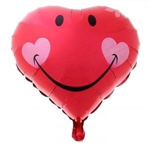 Шар фольгированный 18/45см Сердце Разноцветное