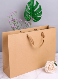 Сумочка пакет крафт 450*330мм Однотонный