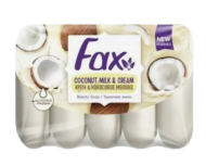 Мыло туалетное FAX 5шт*70гр Крем и Кокосовое молочко (1уп/24шт)