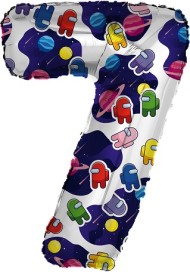 Шар ЦИФРА фольгированный № 7 32"81см Космонавтики