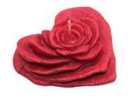 Свеча Сердце Роза Бордо 0489