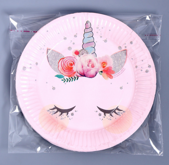 Тарелка бумажная Единорог (1уп/10шт) D-18см Арт-2844439