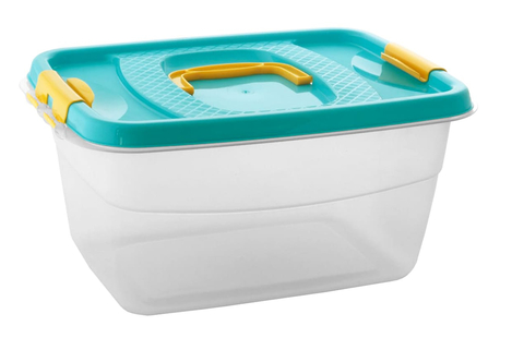 Контейнер пластиковый пищевой 12,5лит прозрачный с крышкой Арт-211/223