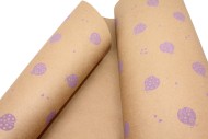 Бумага крафт Божья коровка сиреневая на коричневом 70см*8,5м