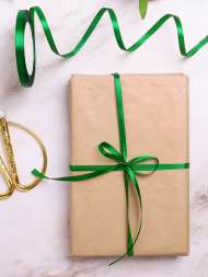 Лента Атласная 10мм*25ярд Зелёная Лента Атласная 10мм*25ярд Зелёная