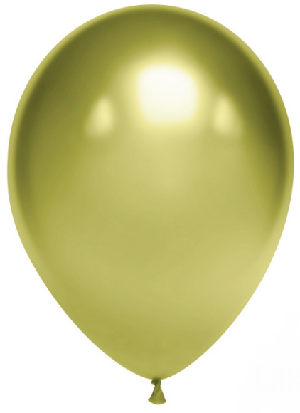 Шар латексный 10/25см хром Лайм 1уп/50шт