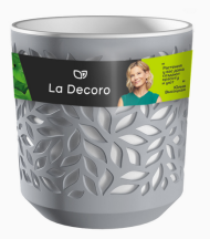 Горшок Leaves 1,25лит Серый/Белый (с дренажной системой)
