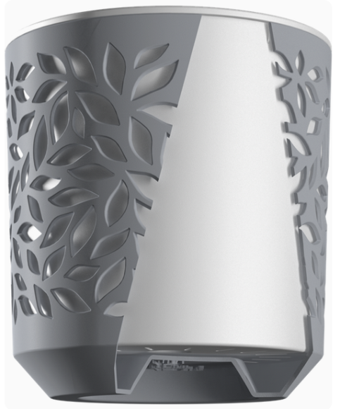 Горшок Leaves 1,25лит Серый/Белый (с дренажной системой)